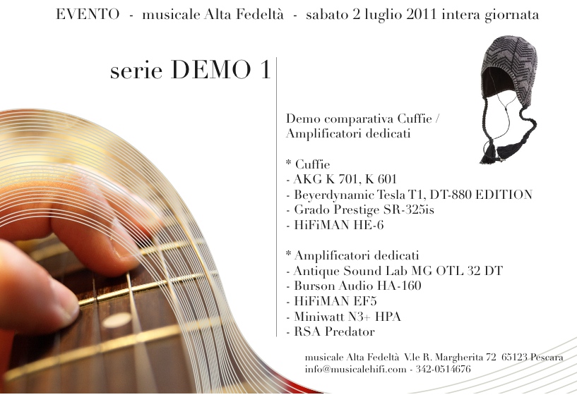 EVENTO serie DEMO1 - Comparativa Cuffie / Amplificatori dedicati