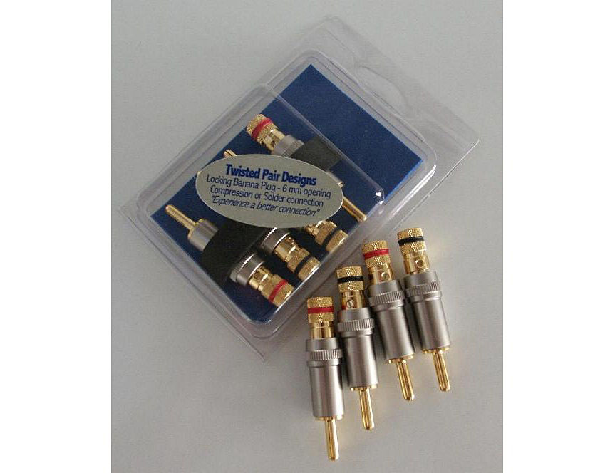 Crusade Audio Locking Banana plugs screw-on connectors (Set of 4