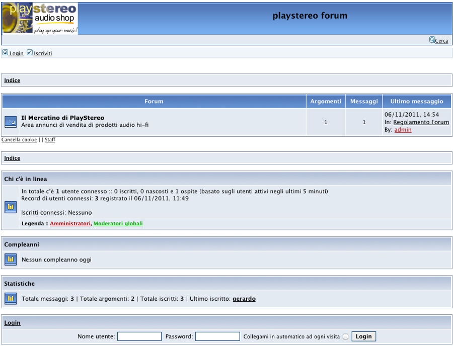 ANNUNCIO Forum - Il Mercatino di PlayStereo