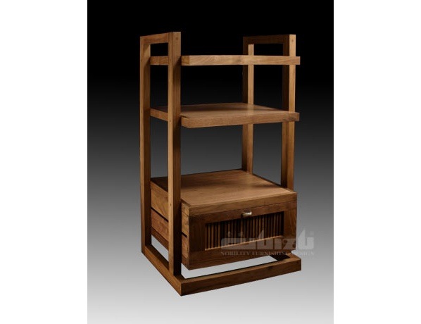 Guizu WFP-3A Wright style triple shelves cabinet with drawer