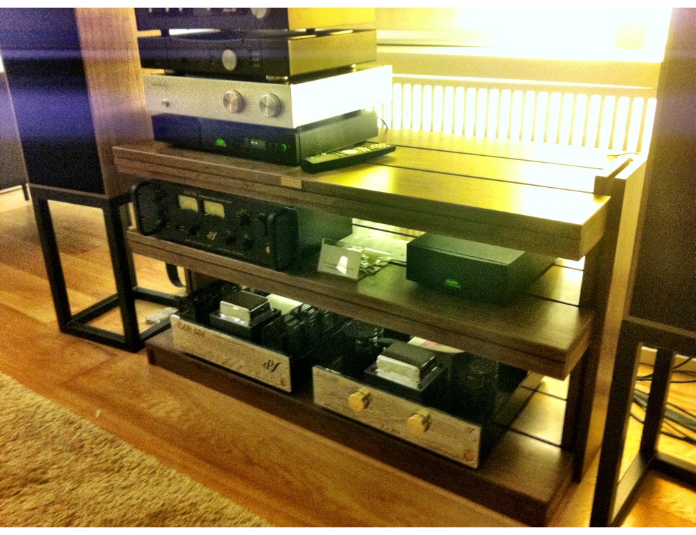 Guizu SWAV-3AL Pure wood double shelves A/V table