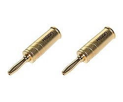 HICON Gold metal Banana plugs screw-on connectors (Set of 4)