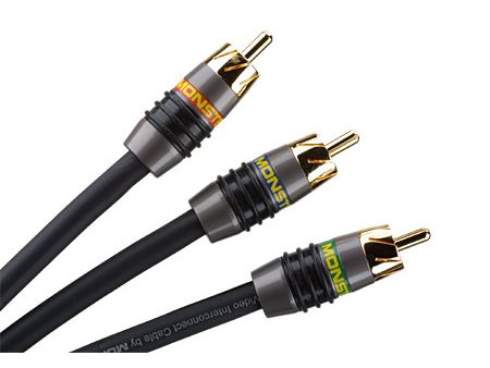 Monster Video2 MV2CV 3 Video RCA Cables 1m