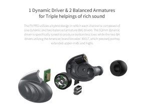 FIIO F9 PRO IEM Triple Dynamic Driver Knowles Hybrid MMCX Detachable Cable +Balanced
