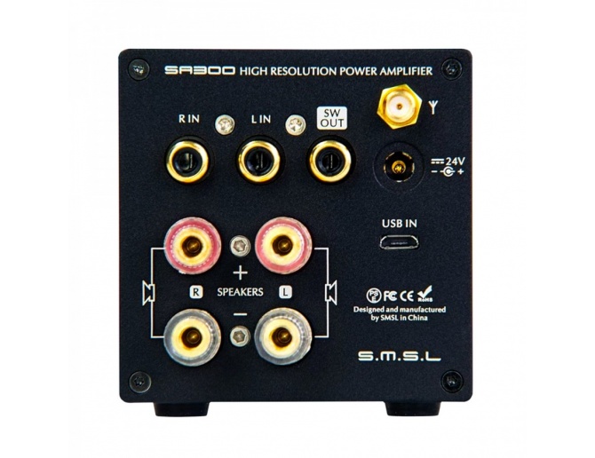 SMSL SA300 Class D Amplifier USB Bluetooth 5.0 aptX Subwoofer MA12070 2x80W 4 Ohm 32bit 384kHz