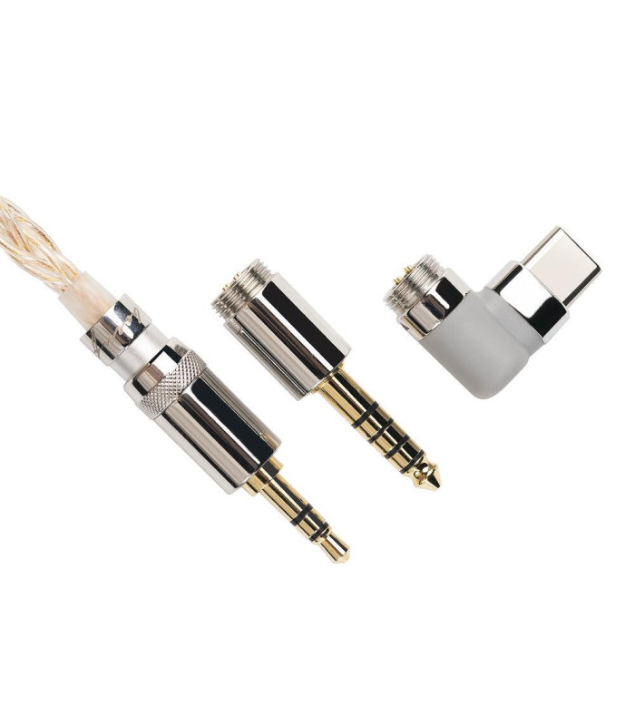 FIIO LC-RE PRO 2025 Cavo auricolari MMCX oro-argento-rame, Type C con connettori intercambiabili 3.5/2.5/4.4mm