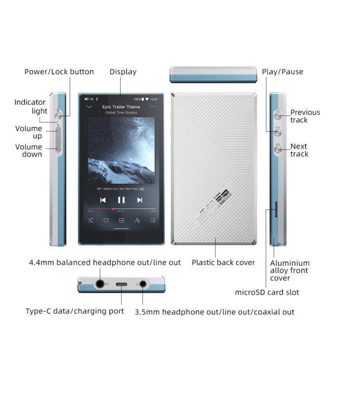 FiiO JM21 (4GB + 64GB) Portable High Resolution Music Player