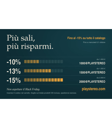 Fino al -15% su tutto il catalogo - Più sali, più risparmi