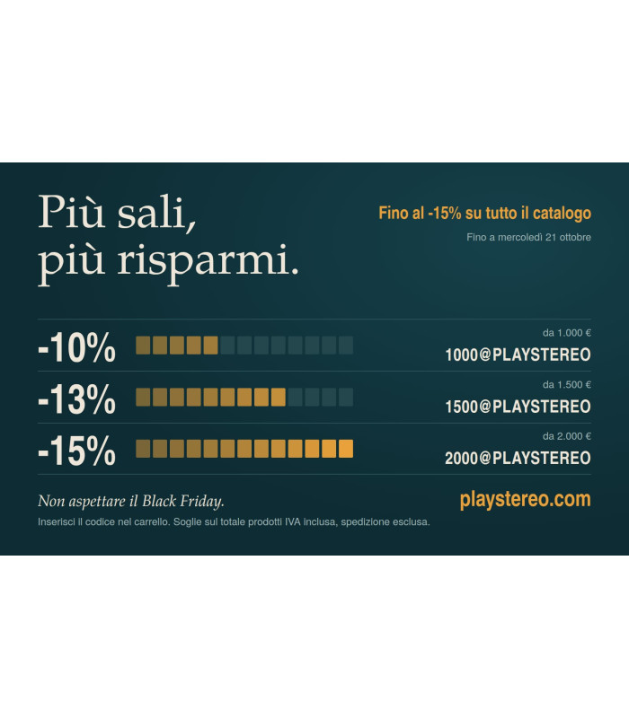 Fino al -15% su tutto il catalogo - Più sali, più risparmi