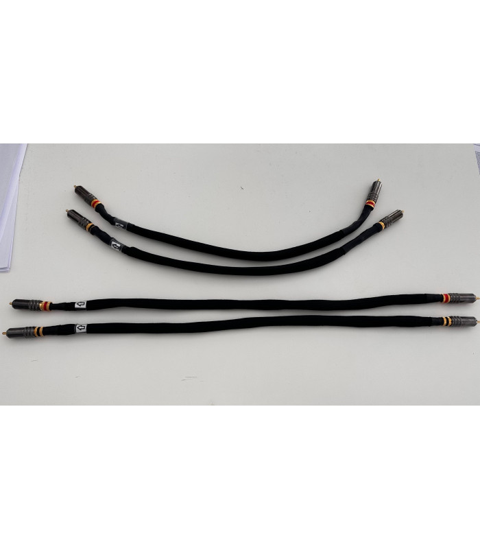 Pure Silver RCA Interconnect Cables with Duelund Flat Silver Silk 1.0 (Pair)  [2nd hand]
