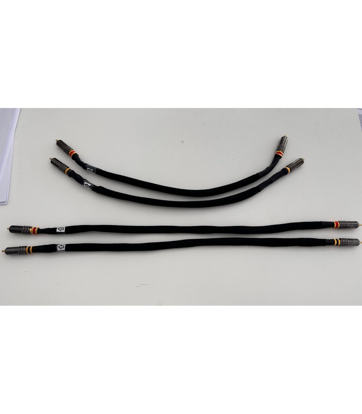 Pure Silver RCA Interconnect Cables with Duelund Flat Silver Silk 1.0 (Pair)  [2nd hand]