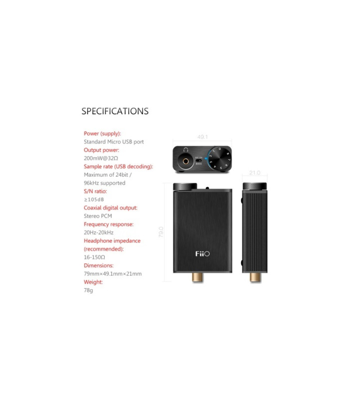FiiO E10K "OLYMPUS 2" DAC USB con Amplificatore per cuffie