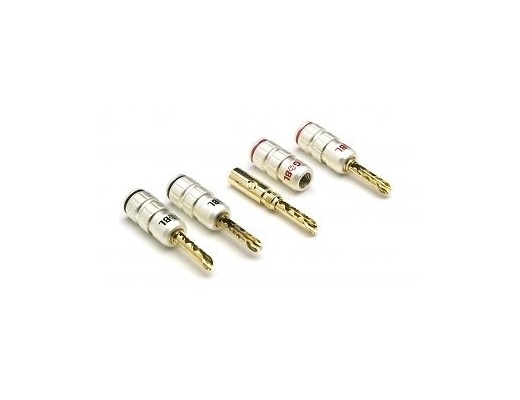 G&BL Gold metal Banana plugs screw-on BFA connectors (Set of 4)