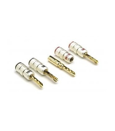 G&BL Gold metal Banana plugs screw-on BFA connectors (Set of 4)