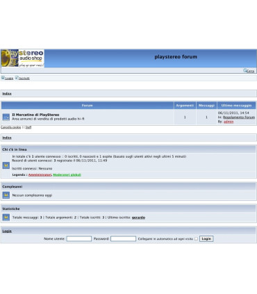 ANNUNCIO Forum - Il Mercatino di PlayStereo