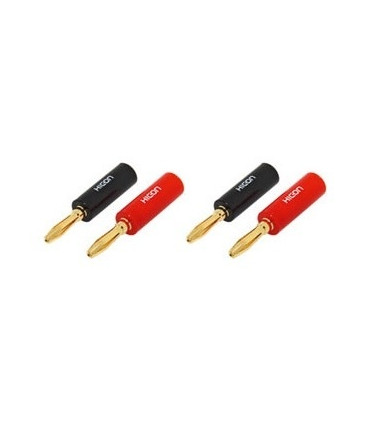 HICON Gold Banana plugs screw-on connectors (Set of 4)