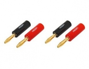 HICON Gold Banana plugs screw-on connectors (Set of 4)