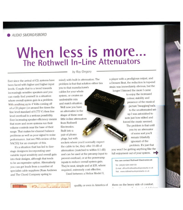 Rothwell In-Line RCA Attenuators (coppia)